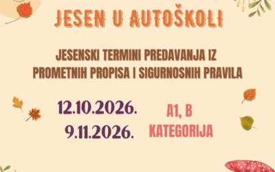 🚗 Jesenski termini u Autoškoli POU Nova